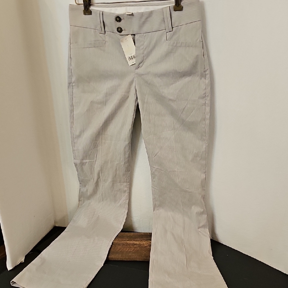Striped Gray Banana Republic Flare Pants